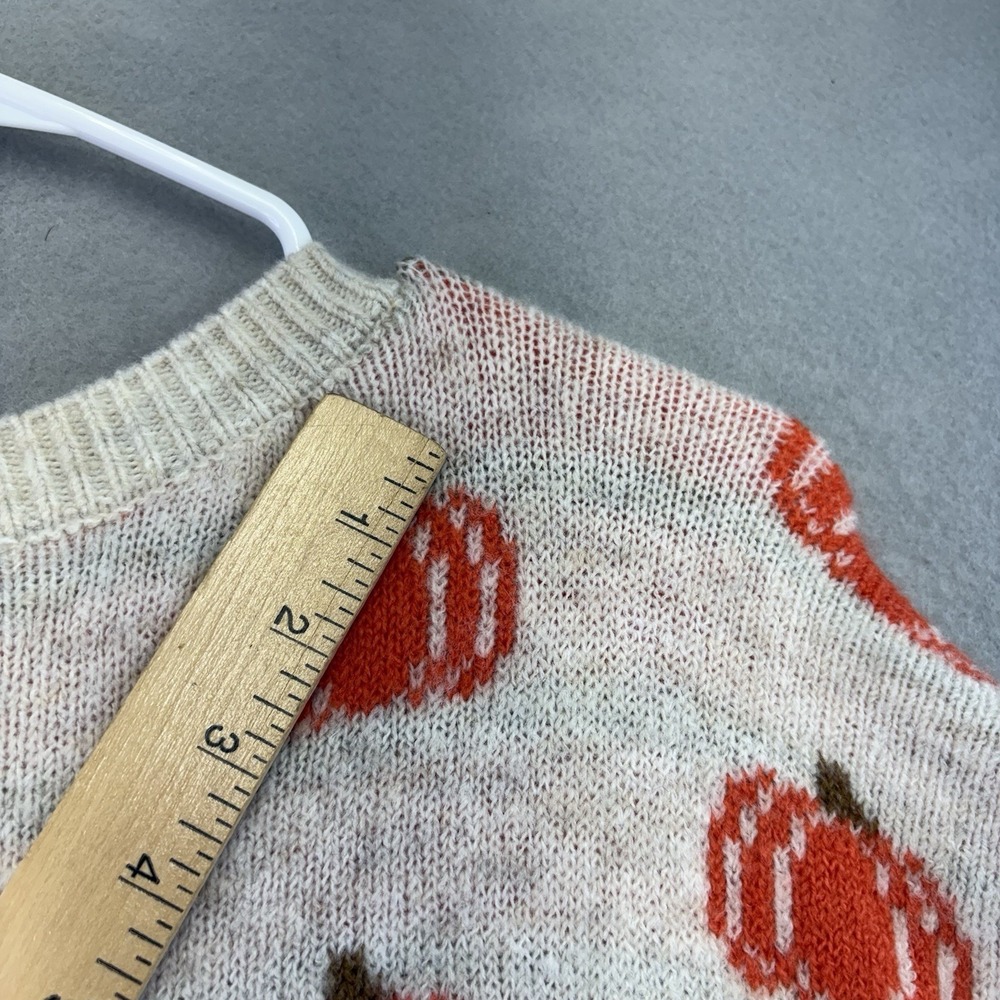 Vince Camuto Sweater Womens L Beige Pumpkin Print Fall Fest Holiday Knit Comfy - Picture 11 of 16